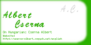 albert cserna business card